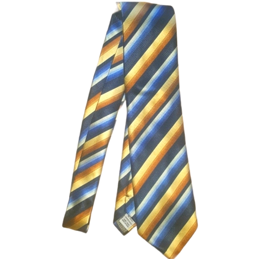 Chereskin | Gold & Blue Striped Tie